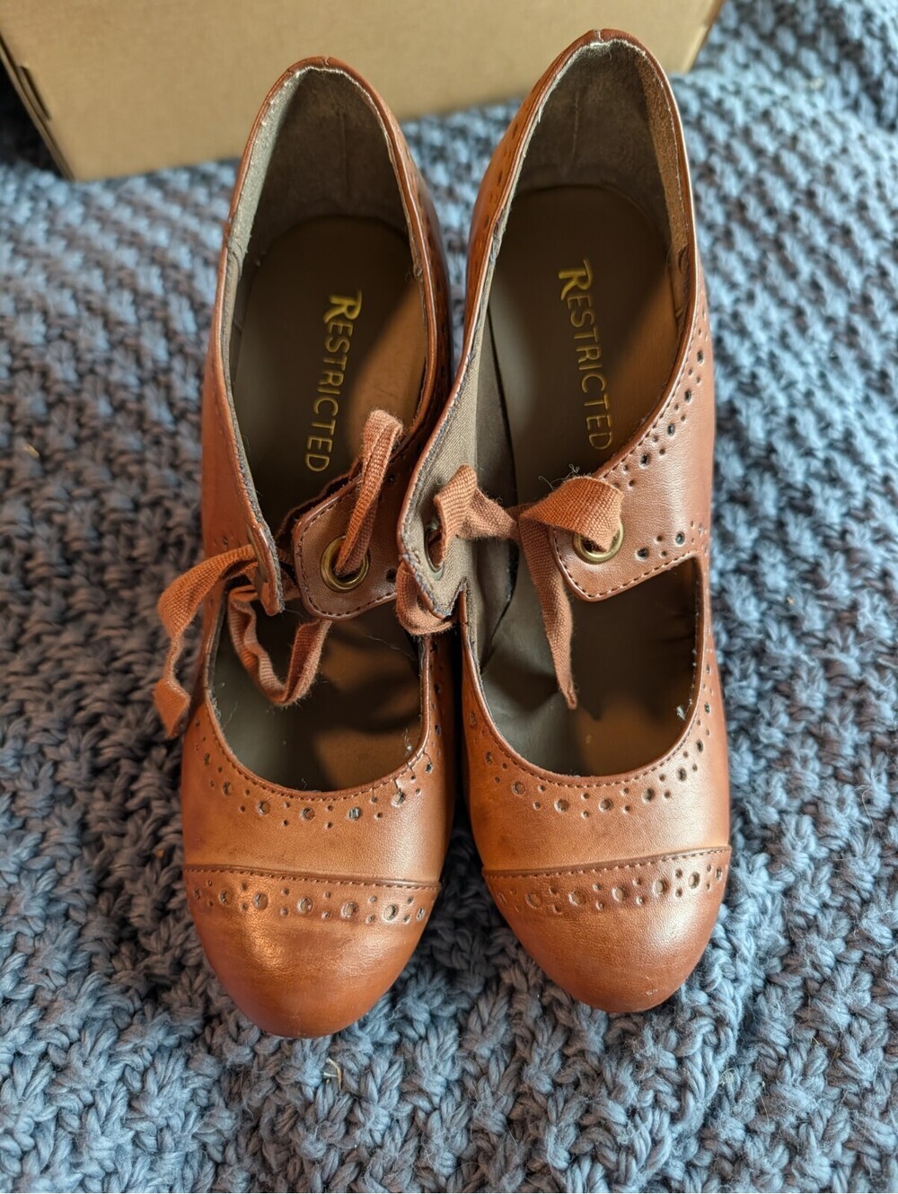 Restricted Women's Brown Leather Wedges Size 8